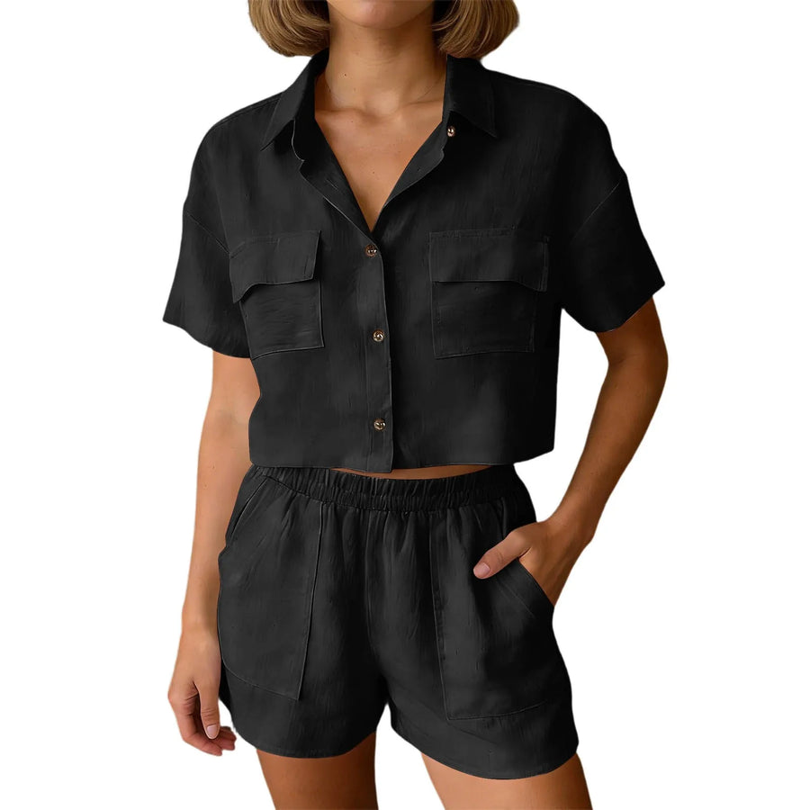 Completo Lino Camicia e Shorts